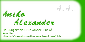 aniko alexander business card