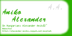 aniko alexander business card